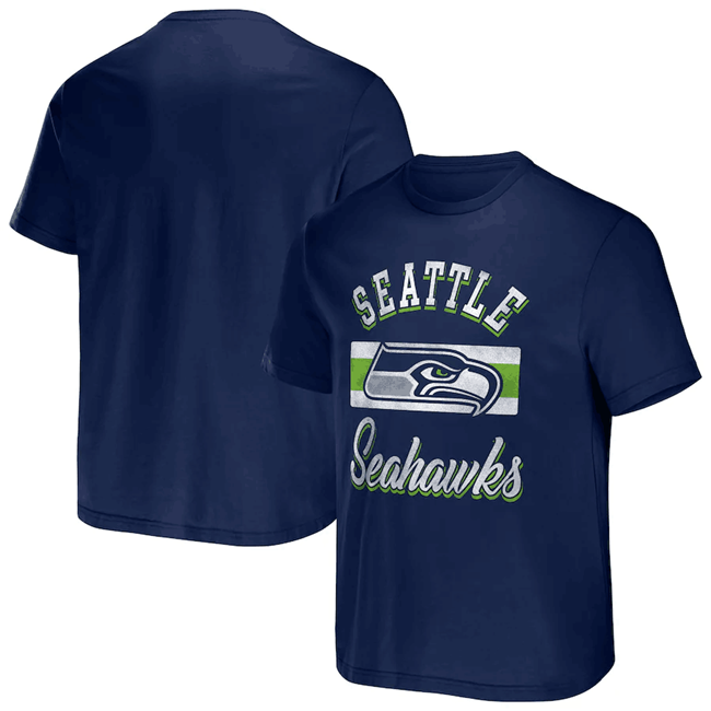 Men's Seattle Seahawks Navy x Darius Rucker Collection Stripe T-Shirt